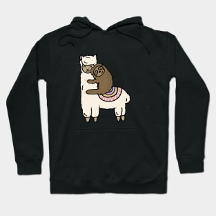 Cute Llama Alpaca with Sloth Best Friends Hoodie